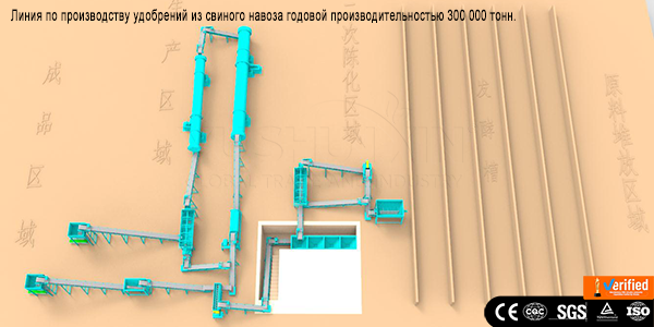 Линия-по-производству удобрений-из-свиного-навоза-годовой-производительностью-300000-тонн.